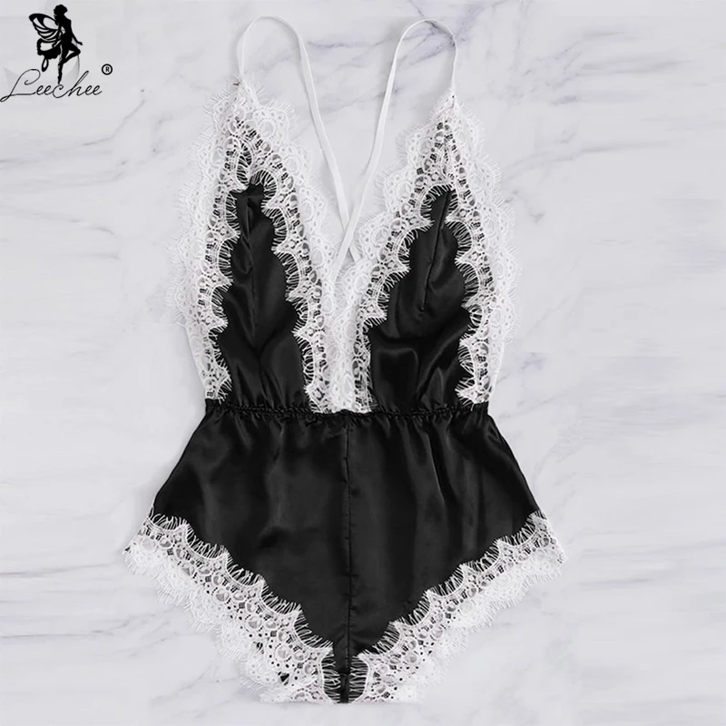 Leechee Sexy Leotard Female Open Back Home Comfortable One-Piece Sexy Lace Sling Deep V-neck Oily Cloth Ladies One-Piece Pajamas
Leechee Sexy Leotard Female Open Back Home Comfortable One-Piece Sexy Lace Sling Deep V-neck Oily Cloth Ladies One-Piece Pajamas