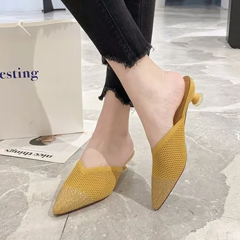 2020 Summer New Women Shoes Woman Slippers Pointed Toe Mid Heels Slippers Female Slides Knitting Mesh Breathable Ladies Shoes
2020 Summer New Women Shoes Woman Slippers Pointed Toe Mid Heels Slippers Female Slides Knitting Mesh Breathable Ladies Shoes