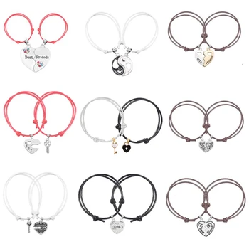 BFF Fashion Best Friend Bracelet Cute Heart Pendant Leather Cord Pendant Adjustable Couple Bracelet Jewelry Gift Hot Sale 
BFF Fashion Best Friend Bracelet Cute Heart Pendant Leather Cord Pendant Adjustable Couple Bracelet Jewelry Gift Hot Sale
