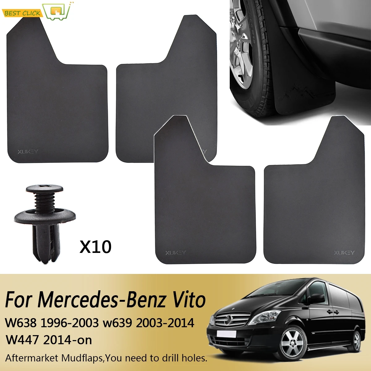 Для Mercedes Benz Vito W638 W639 W447 Viano v класс A45 AMG Sprinter W901 W902 ралли Брызговики|Грязезащита| |