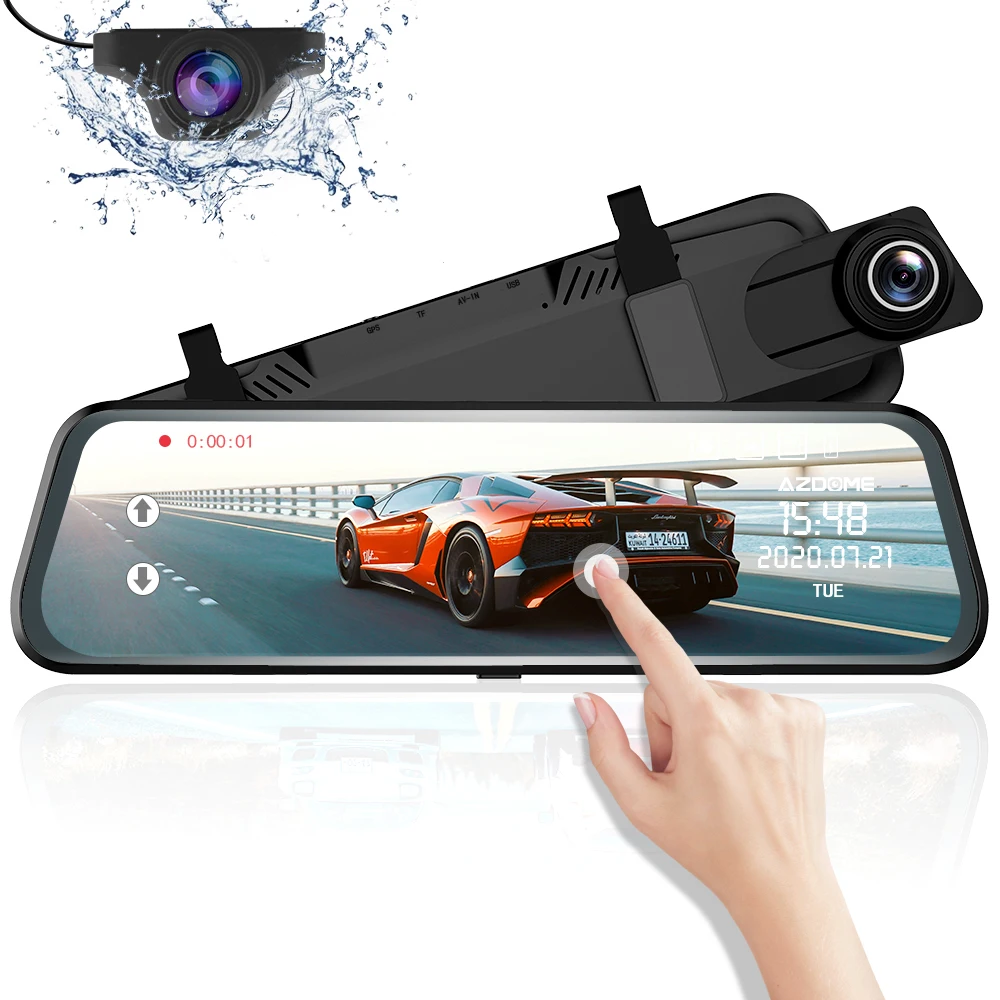 AZDOME PG02 10" Mirror Touch Dash Cam Streaming Media ADAS Dual Lens Reversing Camera Night Vision 1080P Car Recorder for Uber
AZDOME PG02 10" Mirror Touch Dash Cam Streaming Media ADAS Dual Lens Reversing Camera Night Vision 1080P Car Recorder for Uber