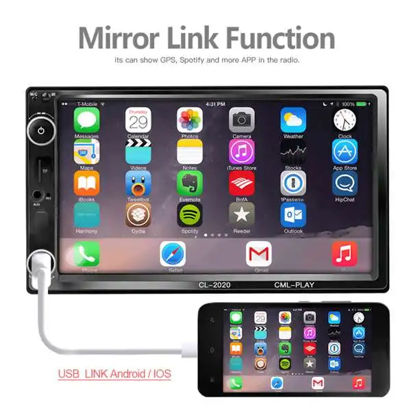 2 Din Car Multimedia Player Car Radio Bluetooth Mirrorlink 2Din Hd Press Radio Mp5 Player Usb Audio Stereo Cl-2020
2 Din Car Multimedia Player Car Radio Bluetooth Mirrorlink 2Din Hd Press Radio Mp5 Player Usb Audio Stereo Cl-2020