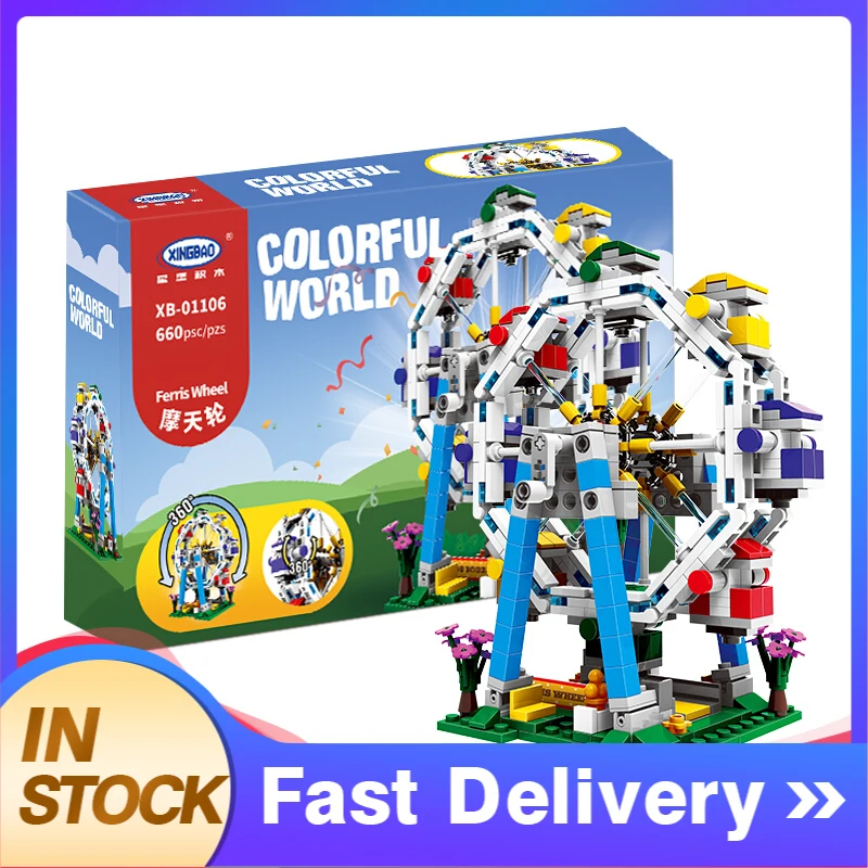 XingBao Official 01106 Creator Series Colorful World MOC Ferris Wheel Building Blocks 660pcs Bricks Toys For Gift
XingBao Official 01106 Creator Series Colorful World MOC Ferris Wheel Building Blocks 660pcs Bricks Toys For Gift