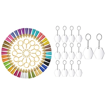 1 set Transparent Acrylic Disc and Key Chain Hexagon & 1 set Revolving Hooks with Key Rings and Fringes for Key Chains
1 set Transparent Acrylic Disc and Key Chain Hexagon & 1 set Revolving Hooks with Key Rings and Fringes for Key Chains