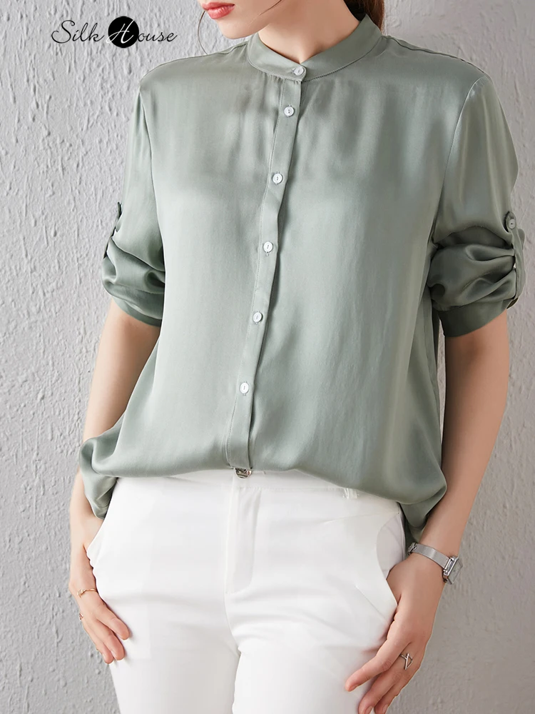Women's Variable Sleeve Silk Washed Solid Color Long-Sleeved Shirt Design Non-Mainstream Elegant Stand Collar Silk Top
Women's Variable Sleeve Silk Washed Solid Color Long-Sleeved Shirt Design Non-Mainstream Elegant Stand Collar Silk Top