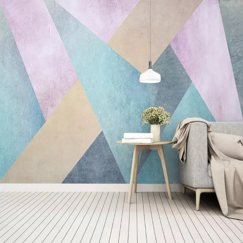 Nordic Minimalist Personality Abstract Geometric Square Tv Background Wall Paper Art Cloth Large Mural Living R | Обустройство дома