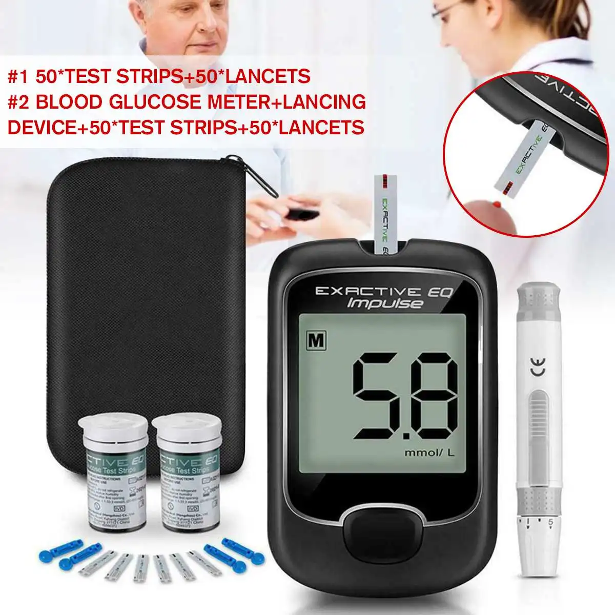 Medical Blood Glucose Meter Glucometer Kit Diabetes Tester 50 Test Strips Lancets Kit Medical Blood Sugar Meter for Diabetic
Medical Blood Glucose Meter Glucometer Kit Diabetes Tester 50 Test Strips Lancets Kit Medical Blood Sugar Meter for Diabetic