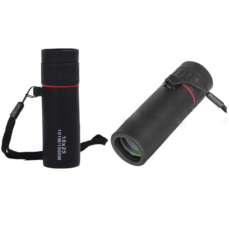 10x25 HD Monocular Professional telescope daul focus Green Film Pocket spyglass for hunting High Quality Tourism Scope