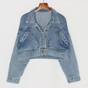 Autumn Fashion Wash Loose Short Denim Jacket Women Student Outerwear Streetwear Big Pocket Long Sleeve Jeans Jacket Coat Female 
Autumn Fashion Wash Loose Short Denim Jacket Women Student Outerwear Streetwear Big Pocket Long Sleeve Jeans Jacket Coat Female
