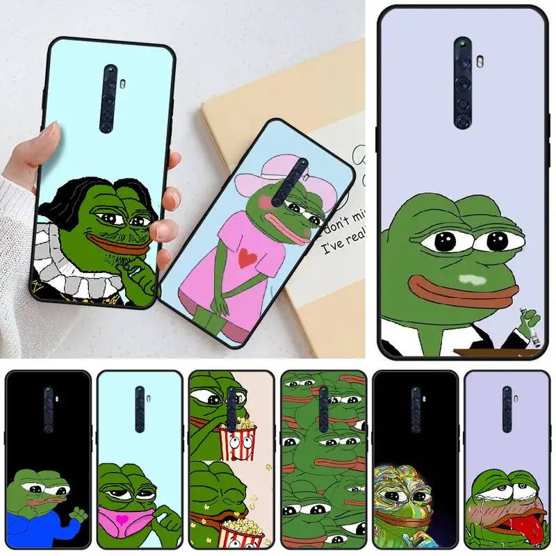 

LJHYDFCNB Funny The Frog Pepe face crying DIY Luxury Phone Case For OPPO RENO 2Z R15pro R17pro Realme 2 2pro 3 3pro 5 5pro C2