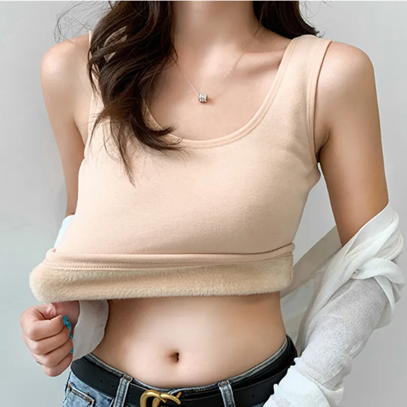 Korean Cotton Women Tops Plus Velvet Women Thick Thermal Tank Top Woman Sleeveless Basic Stretch Tops Woman Warm Halter Top Tees
Korean Cotton Women Tops Plus Velvet Women Thick Thermal Tank Top Woman Sleeveless Basic Stretch Tops Woman Warm Halter Top Tees