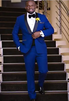 New Royal Blue Wedding Suits For Men Slim Fit Custom 3 Piece Groom Tuxedo Prom Groom Suit Blazer Masculino Jacket+Pants 
New Royal Blue Wedding Suits For Men Slim Fit Custom 3 Piece Groom Tuxedo Prom Groom Suit Blazer Masculino Jacket+Pants