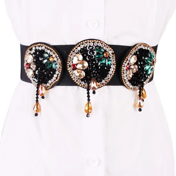 2020 New Luxury Fashion Brand Women Belt Elastic Wedding Dress Water Drill Flash Drill Decoration Elasticity Tension Waist Seal
2020 New Luxury Fashion Brand Women Belt Elastic Wedding Dress Water Drill Flash Drill Decoration Elasticity Tension Waist Seal