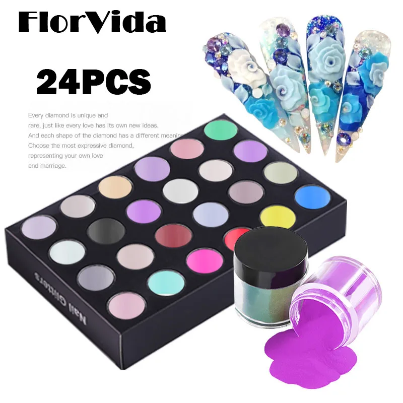 FlorVida 24pcs Kit 10g Acrylic Powder For Manicure Set Extension Nails Design Crystal Dipping Pigment Carved Sculpture Glitter
FlorVida 24pcs Kit 10g Acrylic Powder For Manicure Set Extension Nails Design Crystal Dipping Pigment Carved Sculpture Glitter