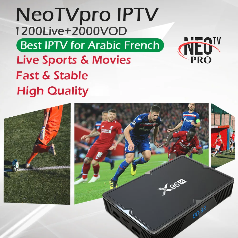 Neotv pro IPTV X96H Android 9.0 Smart TV Box H603 Quad-core Wifi BT4.1 Media player 4K+Belguim Francais Arabic IPTV Subscription
Neotv pro IPTV X96H Android 9.0 Smart TV Box H603 Quad-core Wifi BT4.1 Media player 4K+Belguim Francais Arabic IPTV Subscription