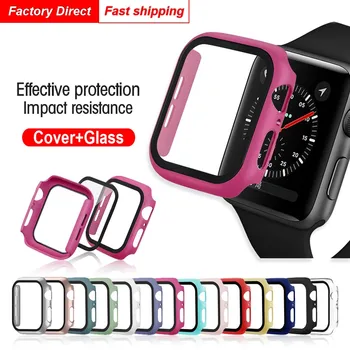 100Pcs Screen Protector Case For Apple Watch SE 6 5 4 44mm 40mm Tempered Glass+Cover Bumper For iWatch 3 2 42mm 38mm Accessorie 
100Pcs Screen Protector Case For Apple Watch SE 6 5 4 44mm 40mm Tempered Glass+Cover Bumper For iWatch 3 2 42mm 38mm Accessorie