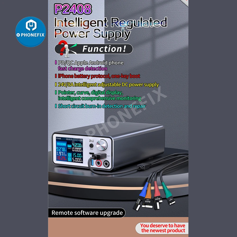 Aixun P2408S Intelligent Display Power Supplier with iPhone 6-13 Android Connector for Mobile Phone Fast Charging Detection
Aixun P2408S Intelligent Display Power Supplier with iPhone 6-13 Android Connector for Mobile Phone Fast Charging Detection