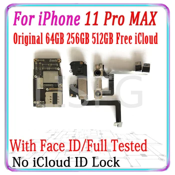 64GB 256GB 512GB Motherboard For iPhone 11 pro Max Main board With/Without Face ID Original Logic Board With Chips IOS System
