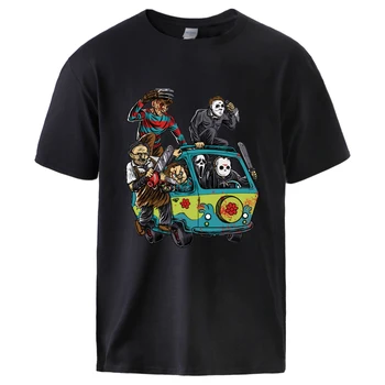

Maniac Park Horror Movie Man Summer Tshirts 2020 Male 100% Cotton T shirt Top Theme Park Jason Clown Saw Halloween Streetwear