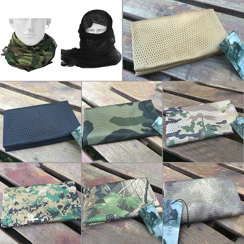 Outdoor Hiking Men Scarf Breathable Headband Mesh Jungle Muffler Camping Military Tactical Camouflage | Спорт и развлечения