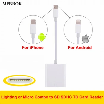 Combo Lighting/Micro USB to SD SDHC TD Card Reader Digital Camera kit Compatible OTG Date Cable Adapter For iPhone iPad Android
Combo Lighting/Micro USB to SD SDHC TD Card Reader Digital Camera kit Compatible OTG Date Cable Adapter For iPhone iPad Android