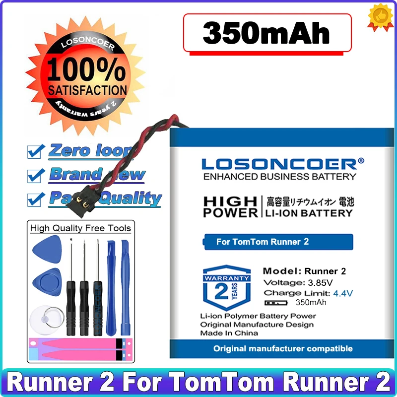 LOSONCOER High Capacity Battery 350mAh Battery for TomTom Runner 2 Smart Watch Batteries Battery
LOSONCOER High Capacity Battery 350mAh Battery for TomTom Runner 2 Smart Watch Batteries Battery