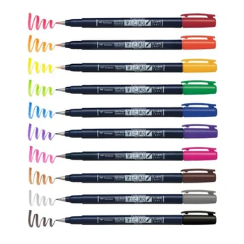 TOMBOW 10Colors Soft Brush Pens Japanes Calligraphy Pen Water-based permanent ink Markers for Writing Drawing Art Suppies
TOMBOW 10Colors Soft Brush Pens Japanes Calligraphy Pen Water-based permanent ink Markers for Writing Drawing Art Suppies