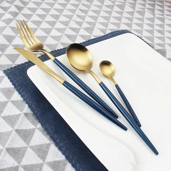 4pcs Cutlery Set Steak Kitchen Food Tableware Dinner Set Stainless Steel Brushed Titanium High Quality Luxury Blue Gold 
4pcs Cutlery Set Steak Kitchen Food Tableware Dinner Set Stainless Steel Brushed Titanium High Quality Luxury Blue Gold