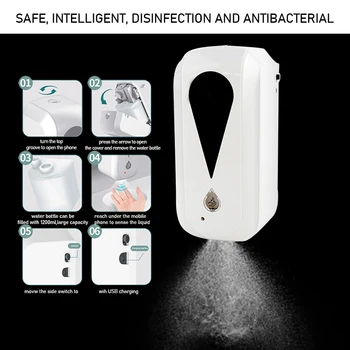 Automatic liquid soap disinfection sensor hand disinfection sensor hydroalcohol gel Wall-mounted disinfection 1200ml touchless 
Automatic liquid soap disinfection sensor hand disinfection sensor hydroalcohol gel Wall-mounted disinfection 1200ml touchless