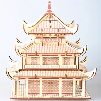 DIY Model toys 3D Wooden Puzzle Chinese Architecture Yueyang Tower Wooden Kits Puzzle Game Assembling Toys Gift for Kids P44 
DIY Model toys 3D Wooden Puzzle Chinese Architecture Yueyang Tower Wooden Kits Puzzle Game Assembling Toys Gift for Kids P44