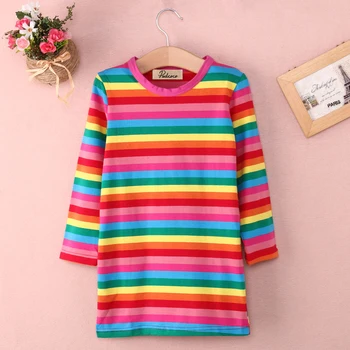 Long sleeve Rainbow Striped Dress For Toddler Kids Children Girls
Long sleeve Rainbow Striped Dress For Toddler Kids Children Girls