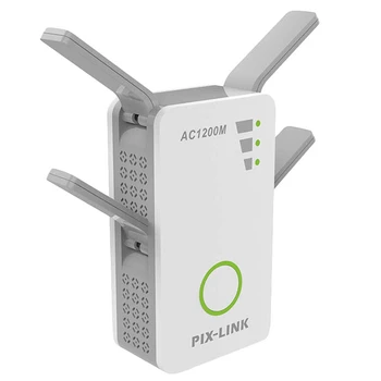 Pix-link Wireless Dual Band Ac 1200M 2.4Ghz/5Ghz Mini Router Wifi Range Repeater With 4 External Antennas Au Plug 
Pix-link Wireless Dual Band Ac 1200M 2.4Ghz/5Ghz Mini Router Wifi Range Repeater With 4 External Antennas Au Plug