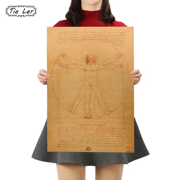 TIE LER Leonardo Da Vinci Manuscript Vitruvian Man Posters Nostalgic Retro Decorative Painting Core Kraft Paper Wall Sticker
TIE LER Leonardo Da Vinci Manuscript Vitruvian Man Posters Nostalgic Retro Decorative Painting Core Kraft Paper Wall Sticker
