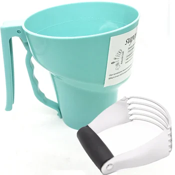 2 Pieces Bake Tool Set Flour Sifter and Pastry Blender Fine Mesh Powdered Sugar Manual Sieve Cup 375g (3cups)
2 Pieces Bake Tool Set Flour Sifter and Pastry Blender Fine Mesh Powdered Sugar Manual Sieve Cup 375g (3cups)