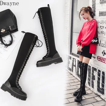 2019 autumn and winter stretch cloth British College wind thick bottom with Martin boots long tube over the knee women's boots.
2019 autumn and winter stretch cloth British College wind thick bottom with Martin boots long tube over the knee women's boots.