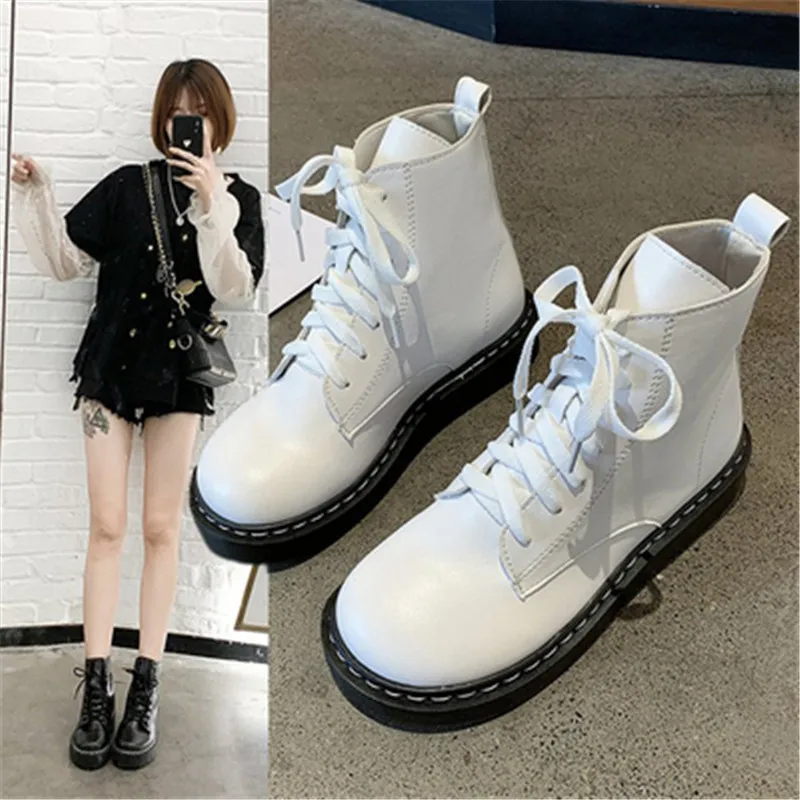 Ankle Boots for Women Spring Motorcycle Boots Thick Heel Platform Shoes Woman Lace-up Round Toe Fashion Sneakers chaussure Femme
Ankle Boots for Women Spring Motorcycle Boots Thick Heel Platform Shoes Woman Lace-up Round Toe Fashion Sneakers chaussure Femme