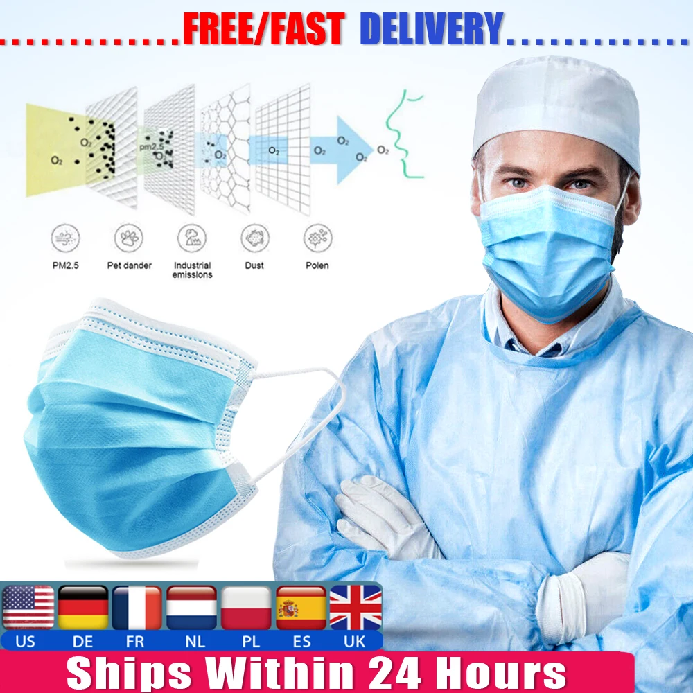 Protective Masks Mouth Face Filter Disposable 50pcs Anti-dust Cover Men Ffp3 Layer Nonwoven Fly Meltblown Earloop Fast Ship
Protective Masks Mouth Face Filter Disposable 50pcs Anti-dust Cover Men Ffp3 Layer Nonwoven Fly Meltblown Earloop Fast Ship