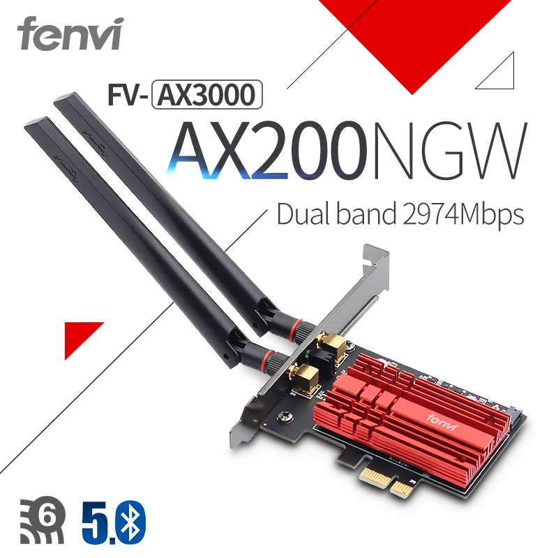 3000Mbps WiFi 6 Adapter Intel AX200 Wifi Card PCI Express Bluetooth 5.0 Dual Band 2.4G/5Ghz 802.11ax/ac Desktop For Windows 10
3000Mbps WiFi 6 Adapter Intel AX200 Wifi Card PCI Express Bluetooth 5.0 Dual Band 2.4G/5Ghz 802.11ax/ac Desktop For Windows 10