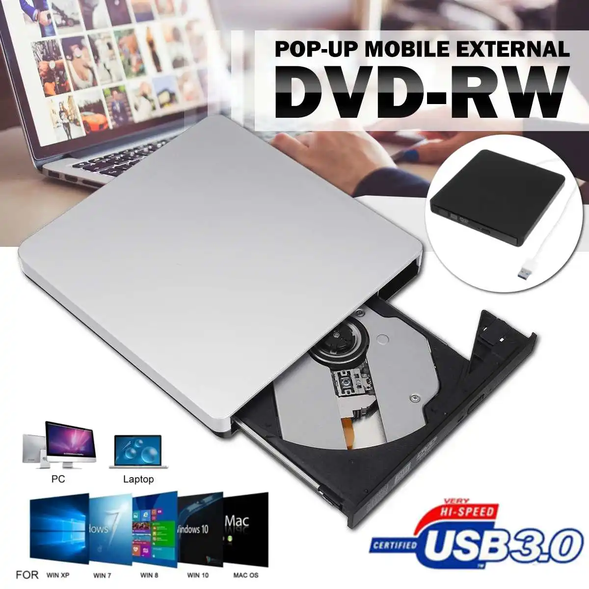 Type C USB 3.0 External DVD/CD/ VCD Burner RW SVCD Drive Player Optical Drive for MAC/PC/Apple Laptop/OS/Windows
Type C USB 3.0 External DVD/CD/ VCD Burner RW SVCD Drive Player Optical Drive for MAC/PC/Apple Laptop/OS/Windows