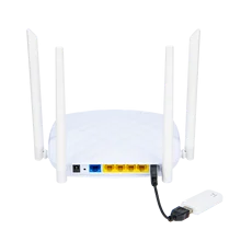 

HUASIFEI 2.4G Wireless Router 300Mbps WiFi Router with 4 External Antennas for 4G USB Huawei E3372 Modem Support openWRT/Omni II