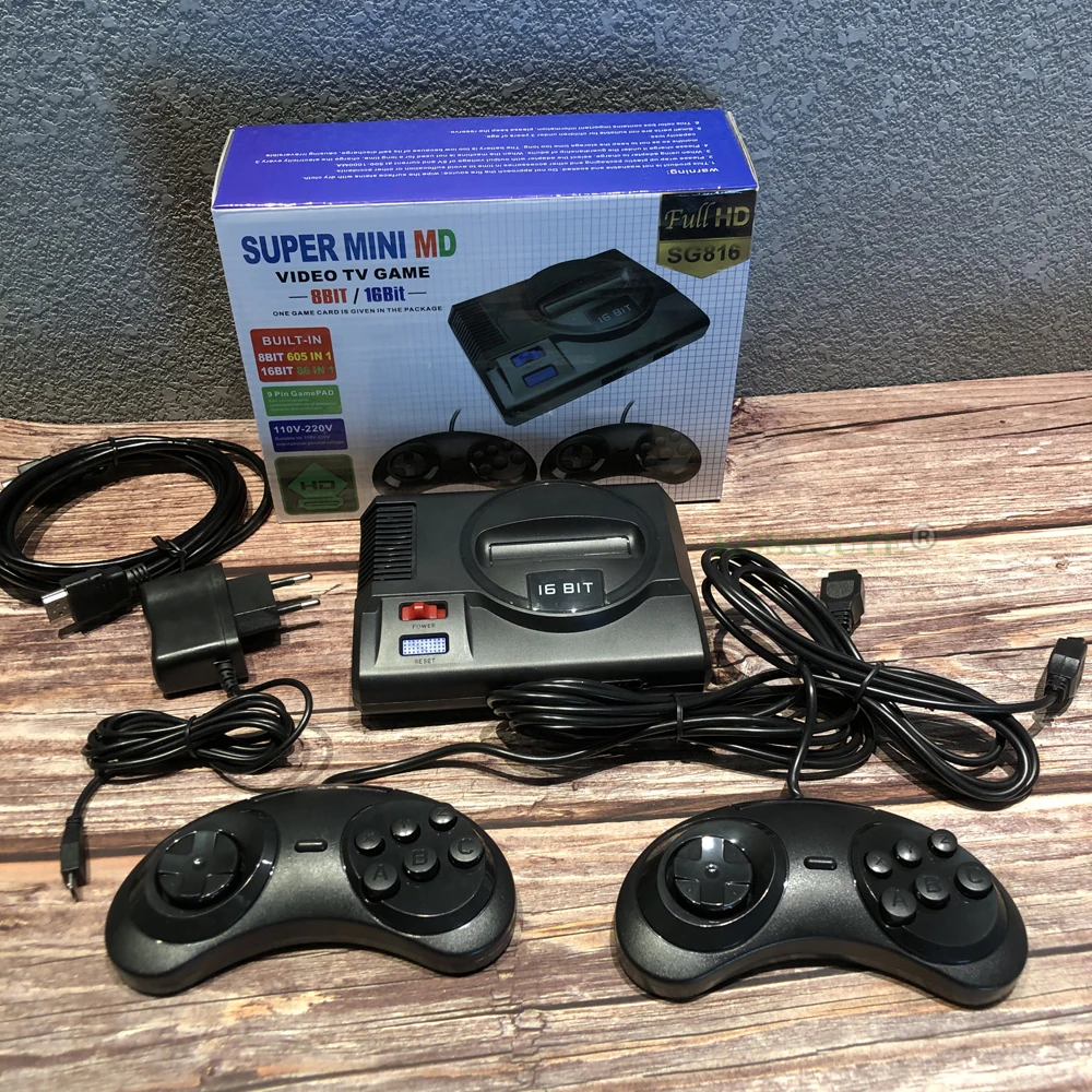 Супер ретро мини ТВ Видео игровая консоль SG816 для Sega Mega Drive MD 16 бит 86 игр 8 605
