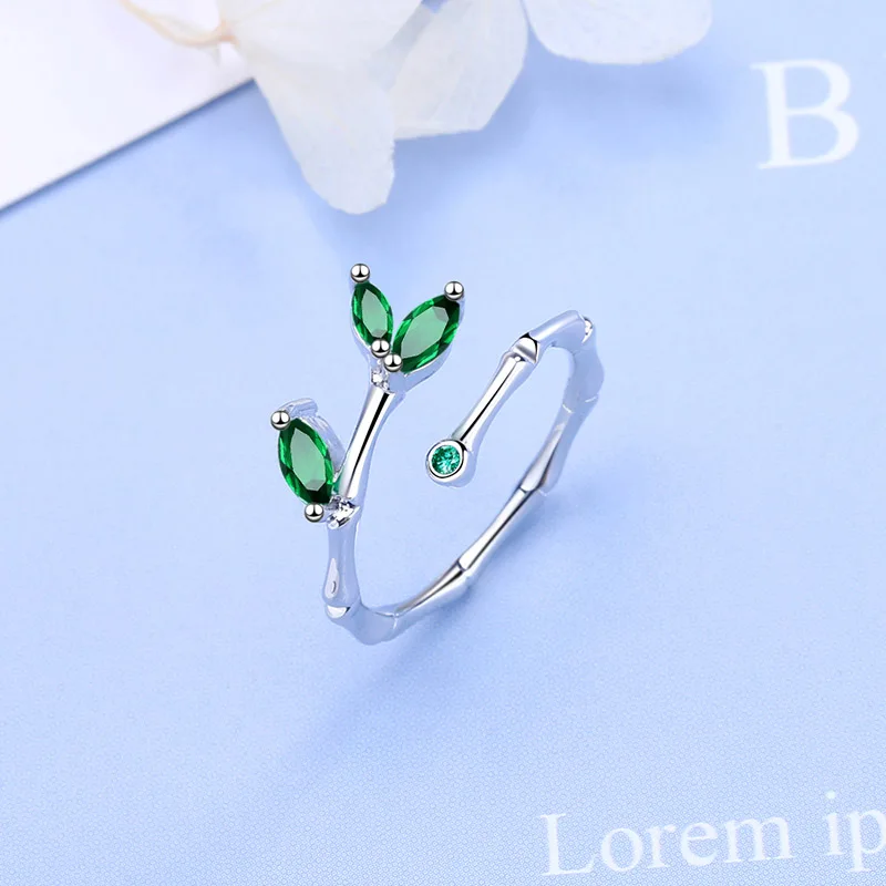 2020 New Arrival Bamboo Leaf Prong Setting Green Cubic Zircon Finger Rings Fashion Korean 925 Sterling Silver Party Jewelry Gift
2020 New Arrival Bamboo Leaf Prong Setting Green Cubic Zircon Finger Rings Fashion Korean 925 Sterling Silver Party Jewelry Gift
