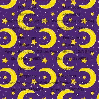 

goodnight sleepwear pajamas Halloween Theme Cartoon character moon star Printed Cloth Fabric Dress Home Textile DIY Material