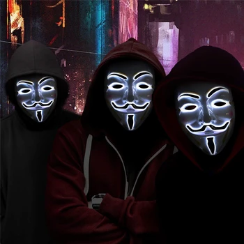 5 Pcs LED Mask Halloween Decorative Hacker Masks Cosplay Costume Vendetta Guy Fawkes Light up for Party Festival Favor Props
5 Pcs LED Mask Halloween Decorative Hacker Masks Cosplay Costume Vendetta Guy Fawkes Light up for Party Festival Favor Props