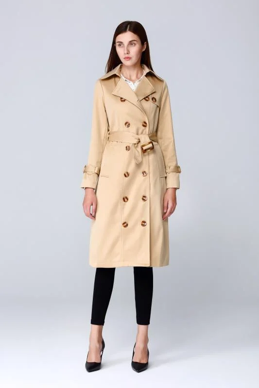 2019 Classic Thick Composite Fabric Double-Breasted Lapels Long Trench Coat Solid Turn-down Collar Double Breasted Wide-waisted
2019 Classic Thick Composite Fabric Double-Breasted Lapels Long Trench Coat Solid Turn-down Collar Double Breasted Wide-waisted