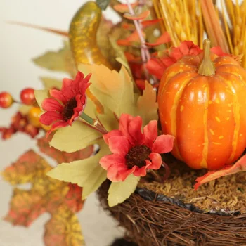 Autumn Harvest Thanksgiving Decorations Artificial Flower Mixed Maple Leaves Barley Pumpkin Basket Table Centerpieces 
Autumn Harvest Thanksgiving Decorations Artificial Flower Mixed Maple Leaves Barley Pumpkin Basket Table Centerpieces