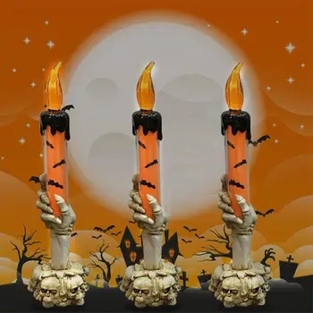 Skull Candlestick Skeleton Candle 3-Heads Plastic Hall Add Festival Atomosphere Smokeless Party Decoration Haunted House
Skull Candlestick Skeleton Candle 3-Heads Plastic Hall Add Festival Atomosphere Smokeless Party Decoration Haunted House