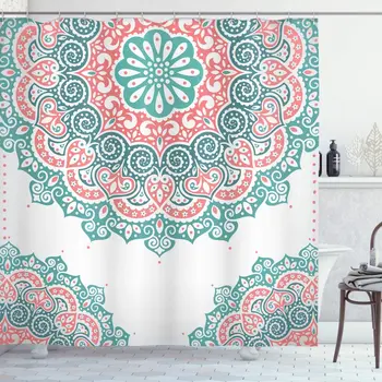 Oriental Shower Curtain Soft Colored Mandala South Culture Inspired Floral Image Bathroom Decor Set with Hooks 84" Long Extra
Oriental Shower Curtain Soft Colored Mandala South Culture Inspired Floral Image Bathroom Decor Set with Hooks 84" Long Extra
