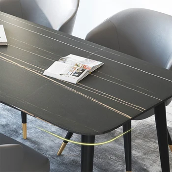 Light luxury post-modern marble dining table and chair combination Creativity simpl gold ination modern simple dining table
Light luxury post-modern marble dining table and chair combination Creativity simpl gold ination modern simple dining table