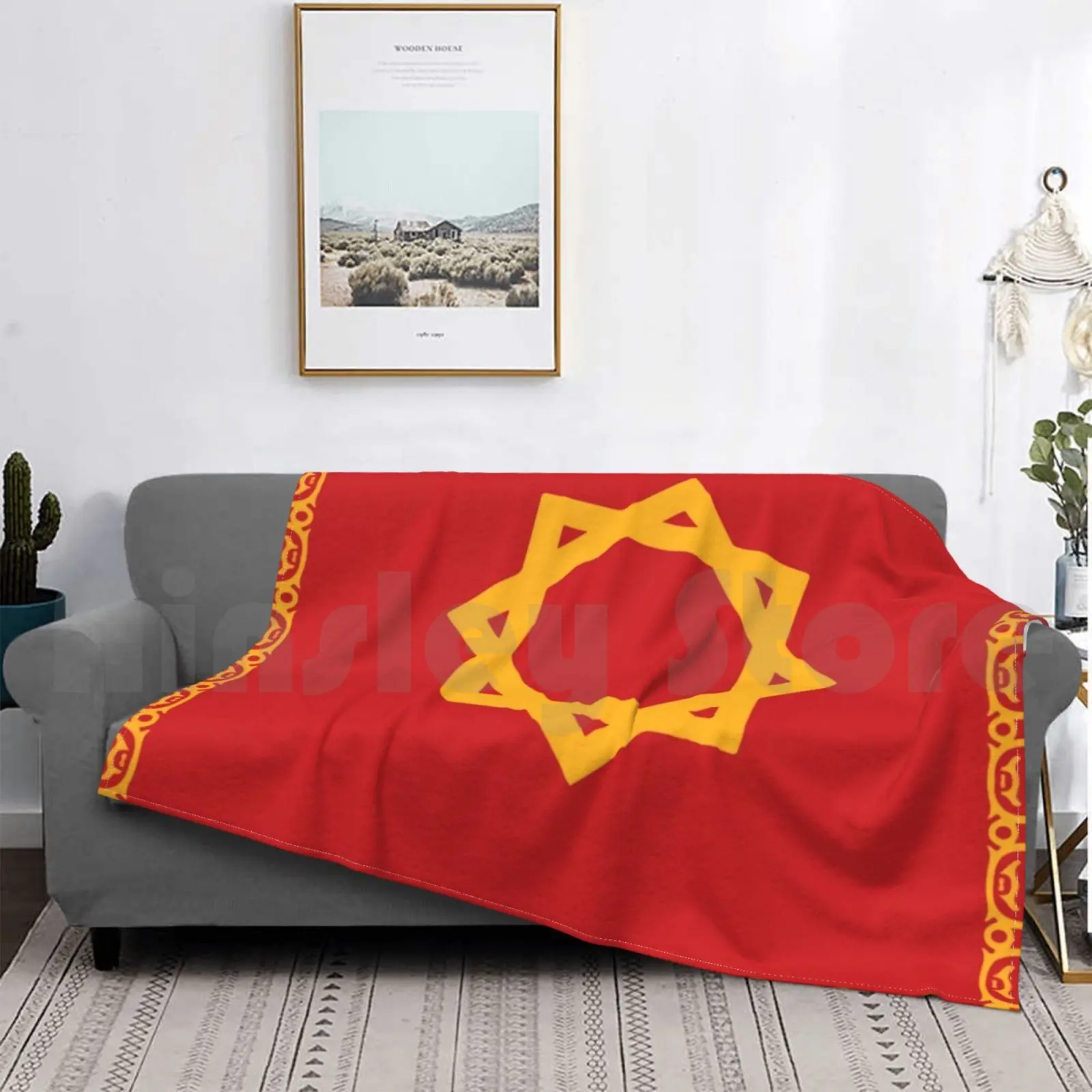 

Morocco Historical Flag-13th Century Blanket For Sofa Bed Travel Morocco Historical Flags Morocco Flag